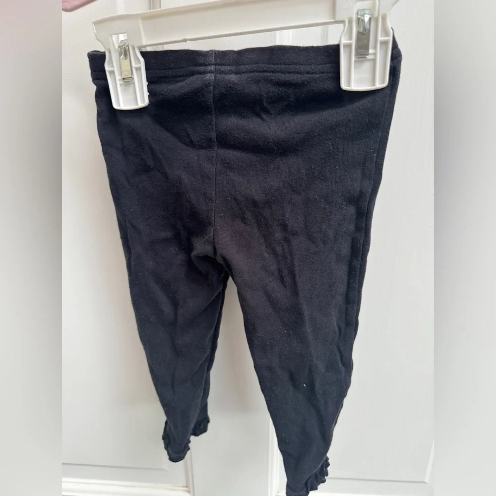 Simple Joys by Carter’s 6-9M Girls Black Leggings Pants with Frills